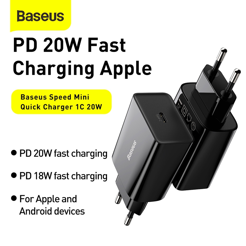 Củ sạc nhanh Type-C Baseus Speed Mini PD 20W 1 Cổng