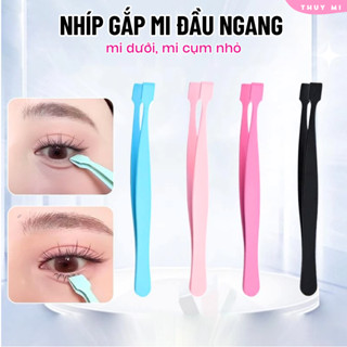  Nhíp Gắp Mi Giả Đầu Ngang Gắp Mi Dưới Mi Cụm Dễ Dàng 