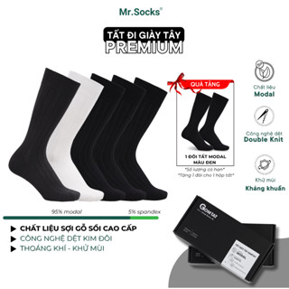 Hộp 5 đôi tất đi giày tây Mr.socks cao cấp, chất liệu modal khử mùi thoáng khí - MODAL-STA-5012-CB5