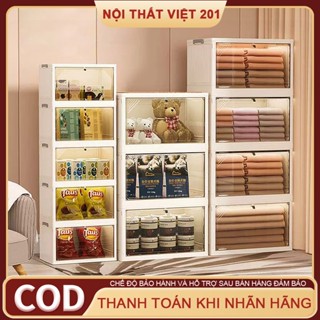 【Làm Dày Tủ Đựng Đồ Đa Tầng Tủ Nhựa 48CM Gấp Kệ Đựng Đồ Ăn Vặt Kệ Để Đồ Dựa Tường Hộp Đựng Quần Áo Cho Gia Đình