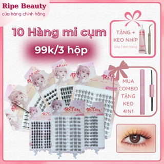 [RIYAN]Lông Mi Giả Tách Sợi Chùm Nối Tự Nhiên Tái Sử Dụng Nhiều Lần RiYan Kèm Keo Nhíp