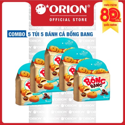 Combo 5 Túi Bánh Con Cá Bống Bang Nhân MOCHI SOCOLA Đậu Đỏ (145g)