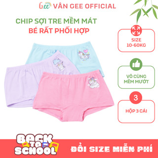 Hộp 3 quần lót bé gái Gee mặc nhẹ như không, khô thoáng kháng khuẩn cả ngày từ vải sợi tre, gỗ sồi cho bé 10-60kg