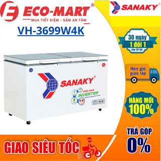 Tủ đông Sanaky VH-3699W4K 260L mặt kính 2 chế độ Inverter ( xám ) ( Tặng giao lắp đặt miễn phí)