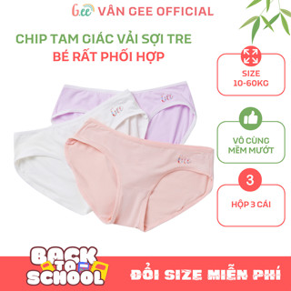 Quần lót Nữ, Quần chip Tam Giác vải sợi tre mềm mát, thoáng mát, kháng khuẩn mặc nhẹ như không set 3 cái Tím Trắng