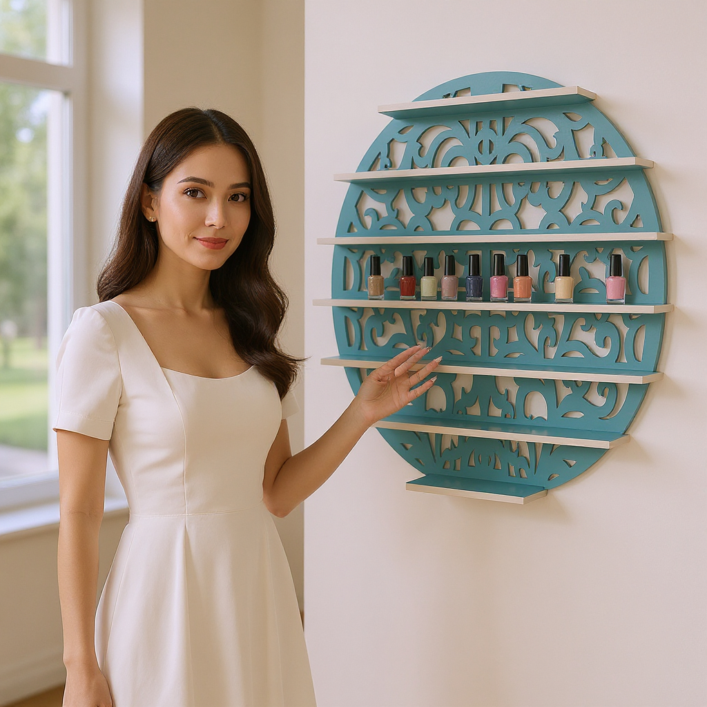 Kệ Sơn Nail hình tròn đựng sơn Nail tự tháo lắp đa năng