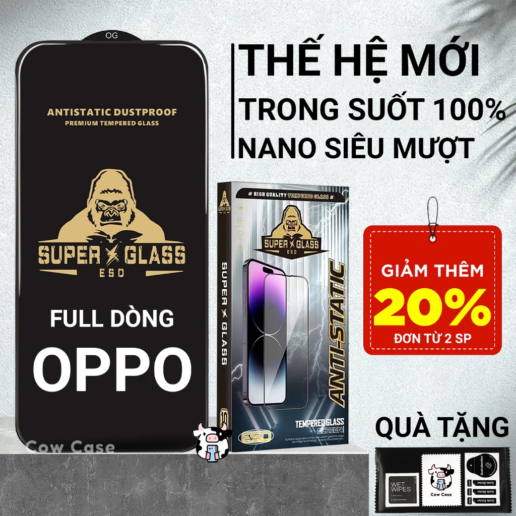 Kính cường lực Oppo Reno 16/15, A6X,Find X9, X8,A3x A15,A54,A57,A5S,F9,A3S,A55,A53,A12,Reno5,A58,A31,F11,A6C,A6T
