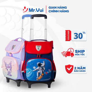 Balo kéo Mr Vui cặp kéo cho bé trai, bé gái cấp 1, học sinh tiểu học chống thấm cao cấp BLK 1040
