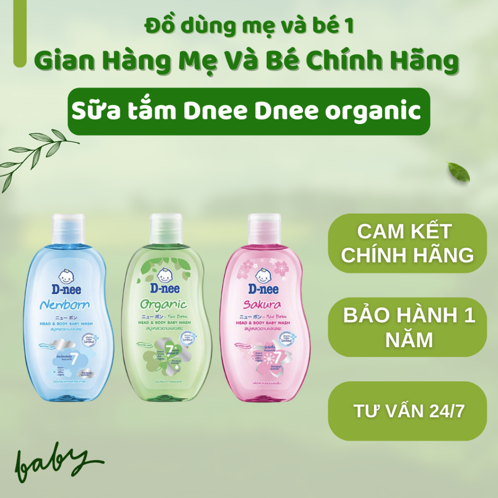 Sữa tắm gội toàn thân Dnee organic cho bé 200ml/380ml/800ml - Sữa tắm cho bé