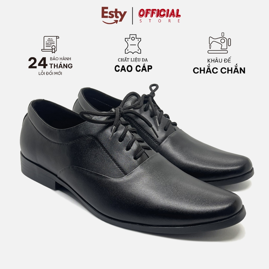 Giày Tây Nam ESTY D0207 mũi nhọn da cao cấp,trẻ trung đế cao su đúc chỉ khâu chắc chắn Bảo Hành 12 Tháng