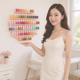 Kệ Sơn Nail hình tròn đựng sơn Nail tự tháo lắp đa năng