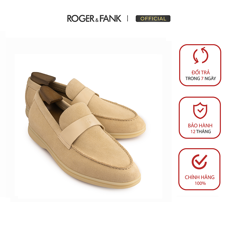 Giày da bê nam Penny Loafer Thương Hiệu Roger & Fank