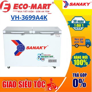 Tủ đông Sanaky VH-3699A4K 270L mặt kính 1 chế độ Inverter ( xám ) ( Tặng giao lắp đặt miễn phí)