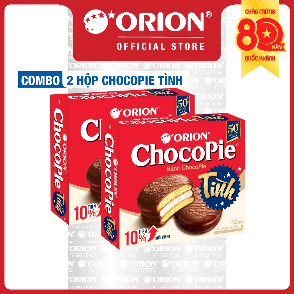 Combo 2 Hộp Bánh Orion Chocopie TÌNH (435.6g/hộp)