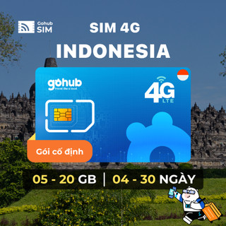 SIM Indonesia 4G - Gói cố định (15 - 30 ngày) - Gohub tặng kèm que chọc SIM