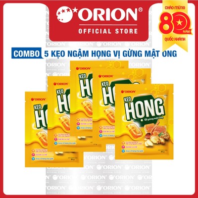 Combo 5 Gói Kẹo ngậm HỌNG vị gừng mật ong gói 84G