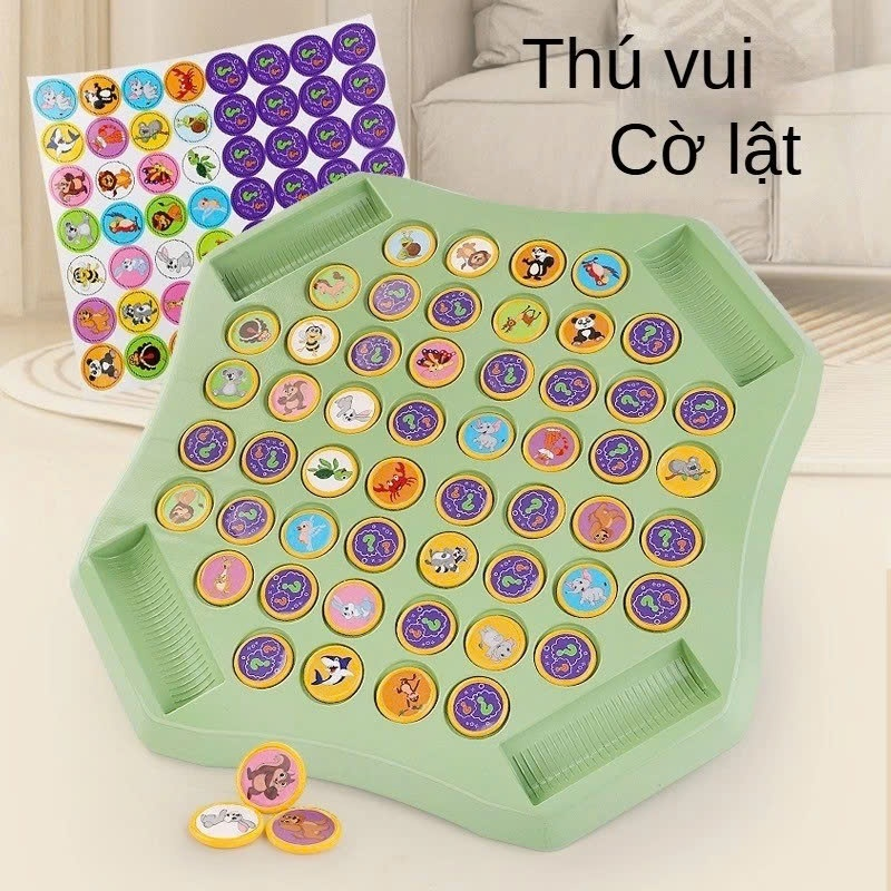 Cờ lật hai - bốn người chơi luyện trí nhớ cho bé cờ lật ghi nhớ cờ trí nhớ màu sắc thông minh cho tr