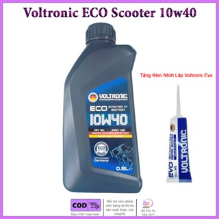  Dầu Nhớt Xe Tay Ga Voltronic ECO Scooter 4T Edition 10w40 Tặng Kèm 1 Láp Voltronic Evo 