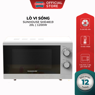 Lò Vi Sóng 20L Sunhouse SHD4819 - Công Suất 1200W, 6 Chế Độ Nấu, Cửa Kính 2 Lớp - Bảo Hành 12 Tháng