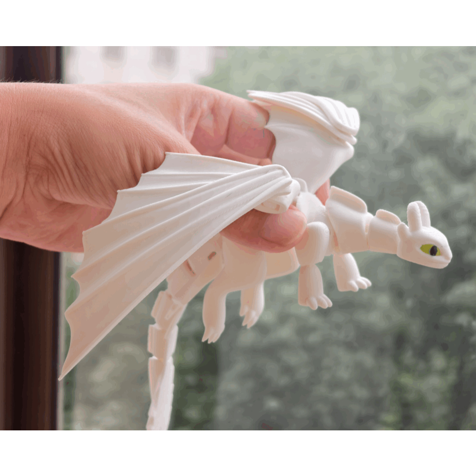 Mô hình 3D Light Fury – Toothless Răng sún - bí kiếp luyện rồng