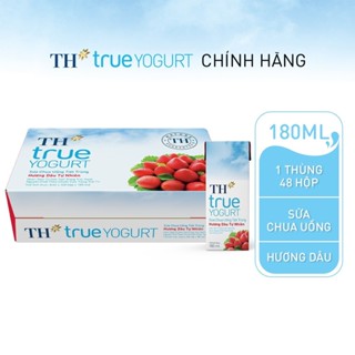 Thùng Sữa Chua Uống Tiệt Trùng Hương Dâu TH True Yogurt milk 180ml (48 Hộp)