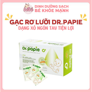 Gạc rơ lưỡi Dr Papie cho bé tẩm dịch sẵn tiện lợi, dạng xỏ ngón tay hộp 30 gói