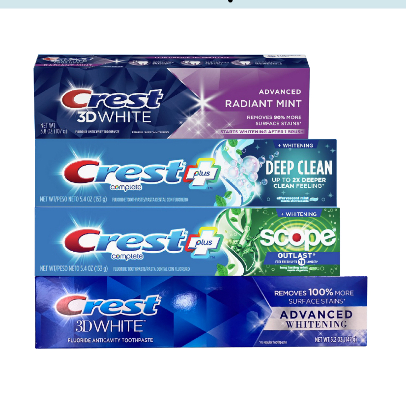 Kem Đánh Trắng Răng Crest 3D White Radiant Mint / Deep Clean/ Pro Health Advanced /Advanced Whitenin