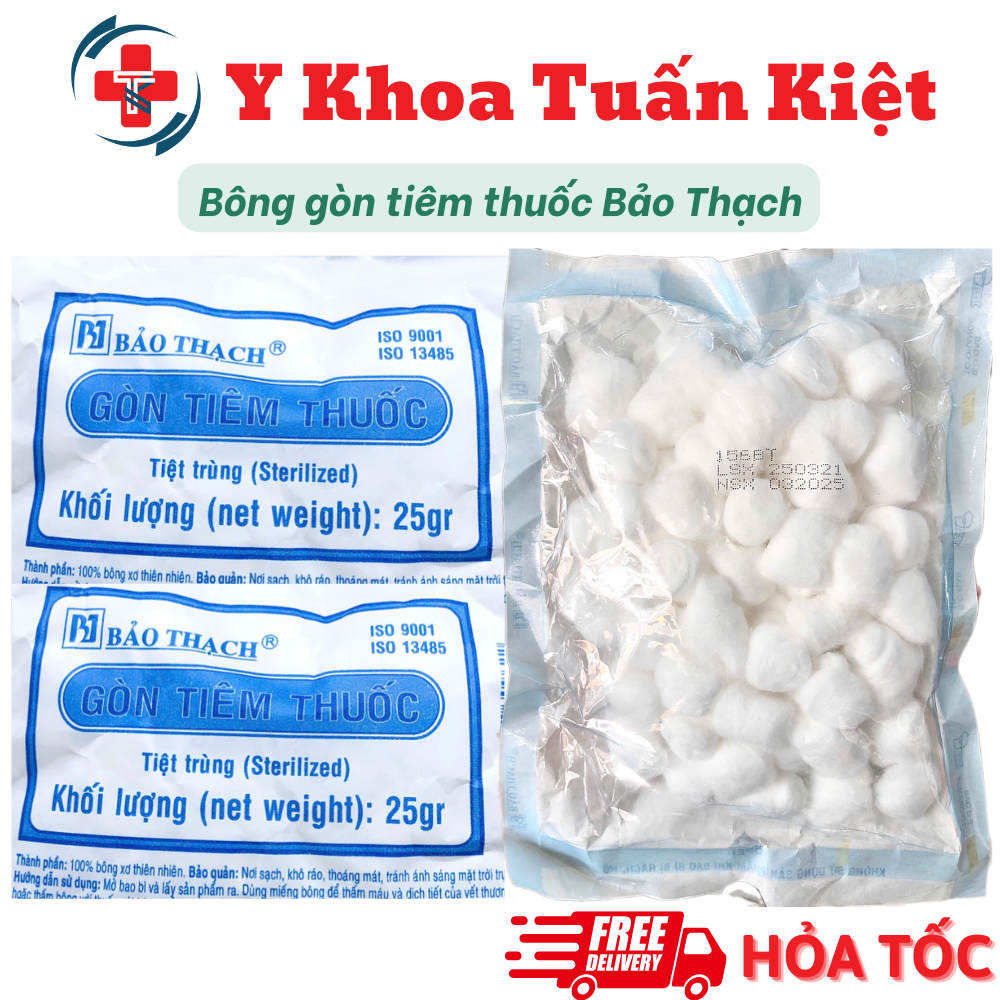 ✅ Bông gòn viên tiêm thuốc Bảo Thạch 25gr