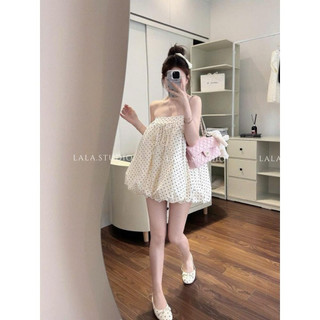Place top •LALASTUDIO• Áo quây chấm bi dáng bí cao cấp, áo quây tiểu thư sang chảnh ( Loại 1)