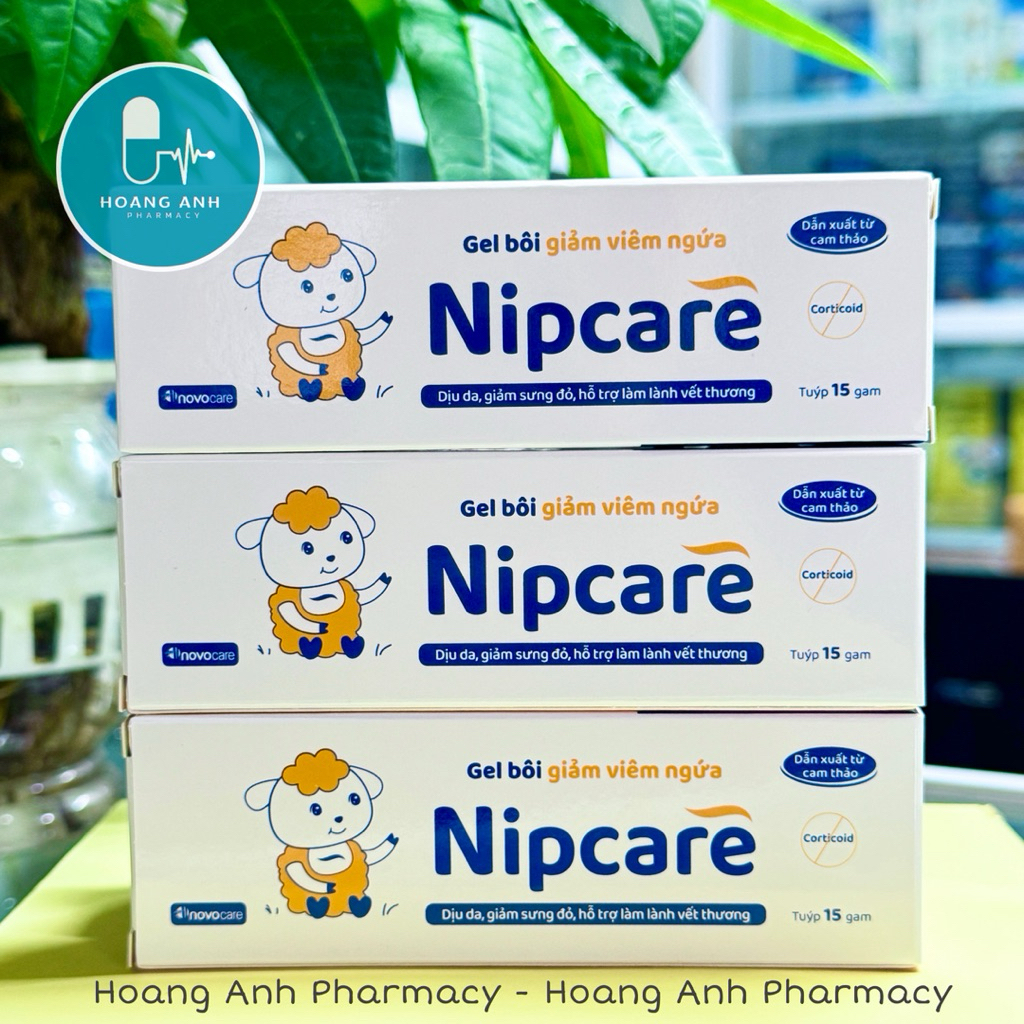 [Tuýp 15g] Gel bôi giảm viêm ngứa Nipcare – Dịu da, giảm sưng đỏ, hỗ trợ làm lành vết thương