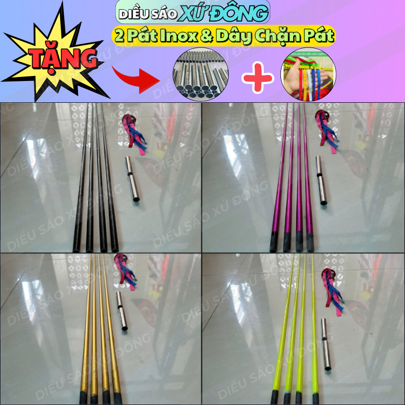  Xả kho 4 nan cacbon làm diều - 4 màu lựa chọn- tặng kèm 2 bát inox và dây quấn 