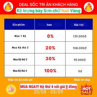 Kệ trưng bày Sơn móng tay treo tường chữ Nail Vàng – Gỗ nhựa Composite, chắc chắn – Minh Long