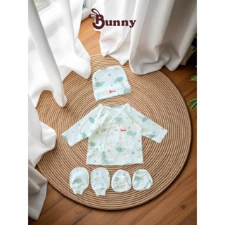 Set áo newborn 4 món kèm mũ vớ cho bé 3-5kg