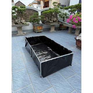 Bể Bạt HDPE Dày 0.5mm Dem Nuôi Ốc Éch Cá Lươn Có Khung Phi 27 Chống Nước Tốt Tiết Kiệm Diện Tích Dễ Vệ Sinh Bảo Quản