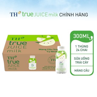 Thùng 24 chai nước uống sữa trái cây Mãng Cầu Tự Nhiên TH true JUICE milk 300ml (300ml x 24 chai)