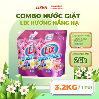  COMBO 2 Túi nước giặt Lix sạch thơm hương nắng hạ 3,2kg túi lưu hương tốt 2C-N7309 - LIXVN 