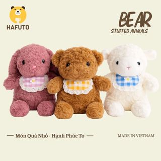  Gấu Bông Teddy Thỏ Cừu Đeo Yếm Dễ Thương Hafuto Sang Trọng ,Đồ Chơi Gấu Bông Búp Bê Thú Nhồi Bông 