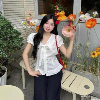   HAVANA  CÓ BIGSIZE - Áo Babydoll ELOWEN sọc gân phối cúc tàu  AO667 