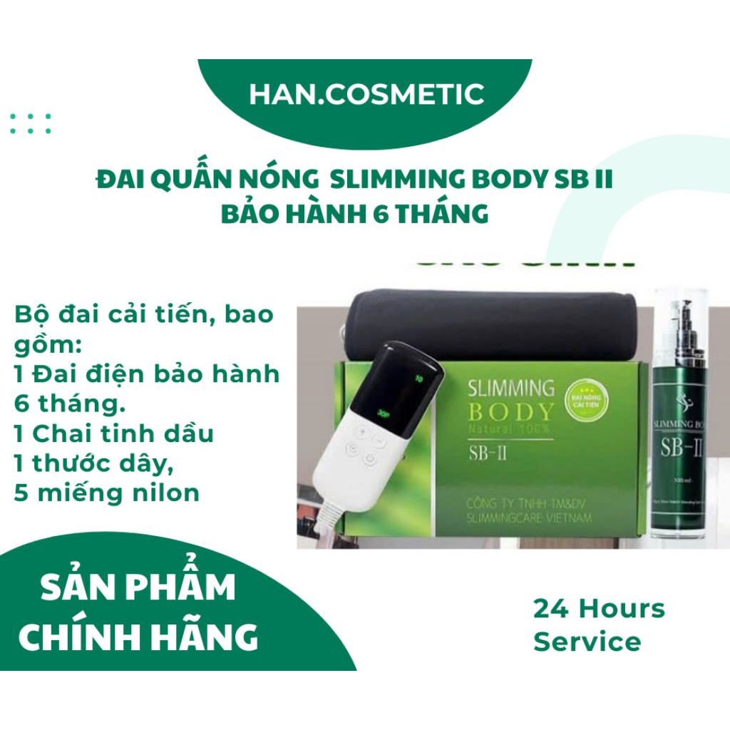 *Chính Hãng Sẵn Ship* Bộ Đai Quấn Nóng Cải Tiến Slimming Body SB-II Chính Hãng