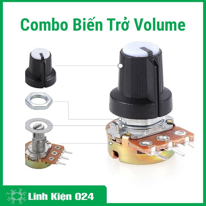 Combo Biến Trở Volume (Triết Áp + Vỏ Triết Áp Nhựa)
