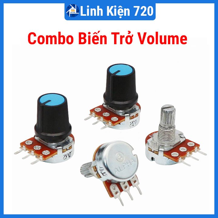 Combo biến trở volume (triết áp + vỏ triết áp nhựa)