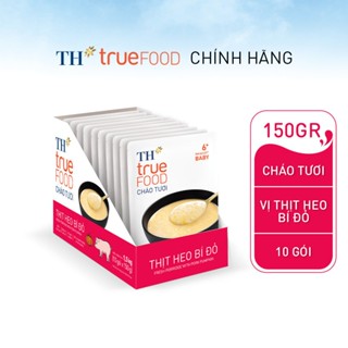 Hộp 10 gói cháo tươi thịt heo bí đỏ TH true FOOD 150 g (150 g x10 gói)