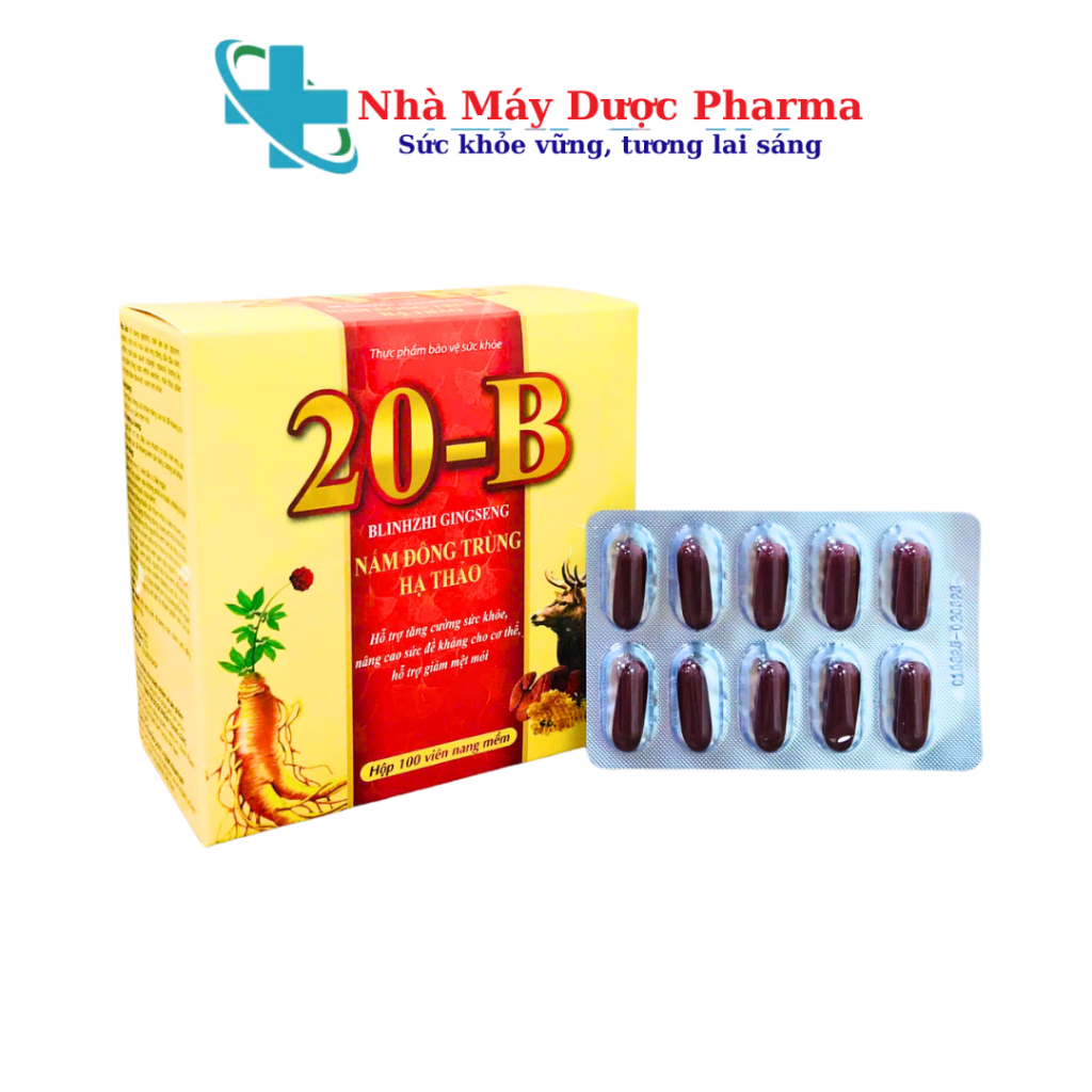 Viên 20B Blinhzhi Ginseng Bổ Sung Vitamin Nhóm B Hỗ Trợ Tăng Cường Sức Khỏe, Giảm Stress - Hộp 100 V