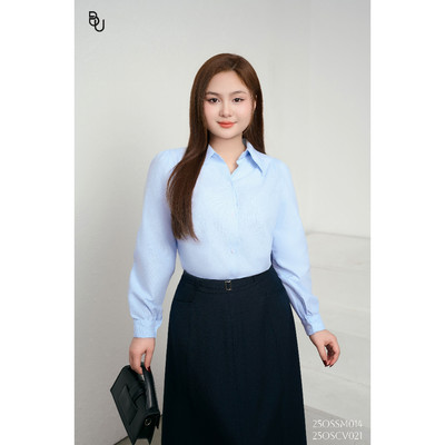 Áo sơ mi đáp vai xếp ly BIGSIZE (55kg đến 95kg) – 25OSSM014 - [BU Bigsize]