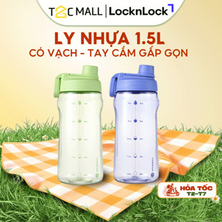 Bình nước nhựa LocknLock Active Large Bottle 1.5L tay cầm gấp gọn, vạch nhắc uống nước HAP941 -T2CMall
