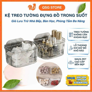  Kệ Treo Tường Đựng Đồ Đa Năng Nhựa Trong Suốt – Giỏ Lưu Trữ Nhà Bếp Bàn Học Phòng Tắm Tiện Dụng Tiết Kiệm Không Gian 