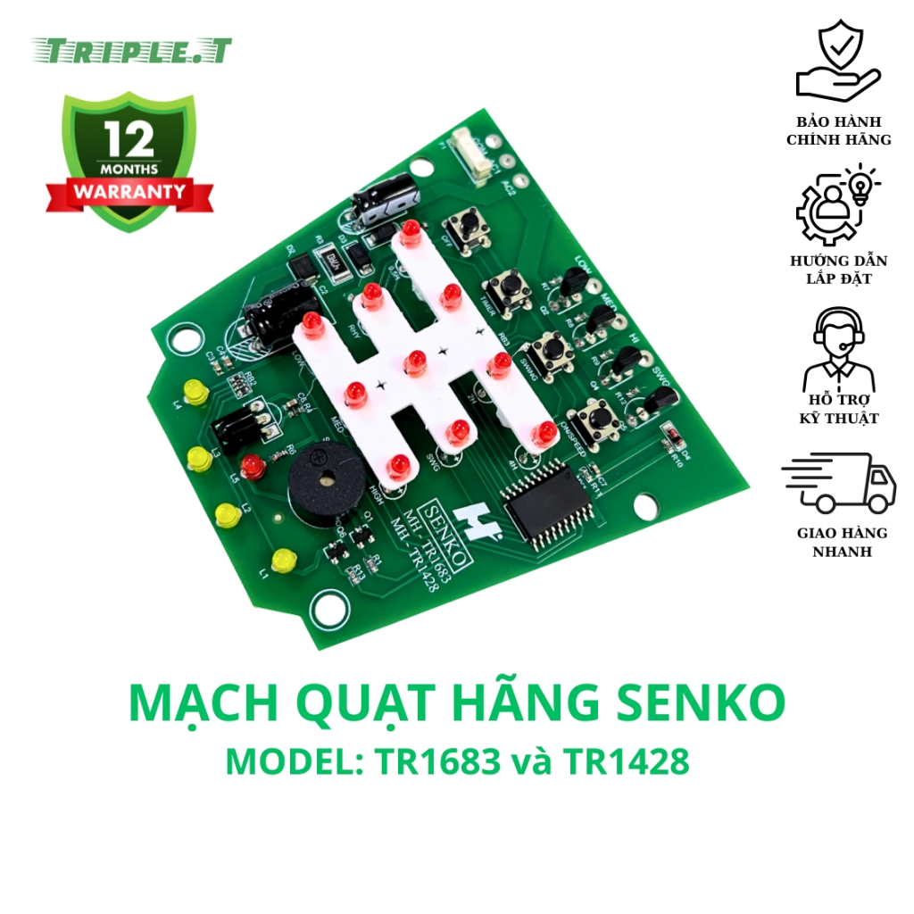 Mạch quạt Senko TR1683 và TR1428, thay thế và sửa chữa cho quạt Senko