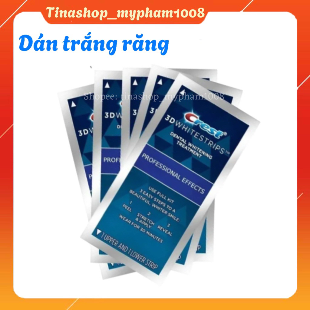 Miếng dán trắng răng Crest Professional Effects combo 5 gói/10 gói