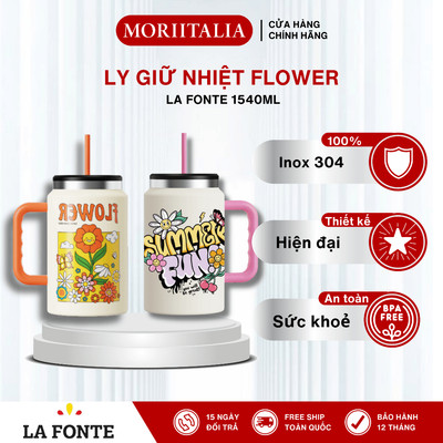 Ly Giữ Nhiệt Inox 304 La Fonte Flower 1540ml – Kèm Ống Hút, Dung Tích Lớn