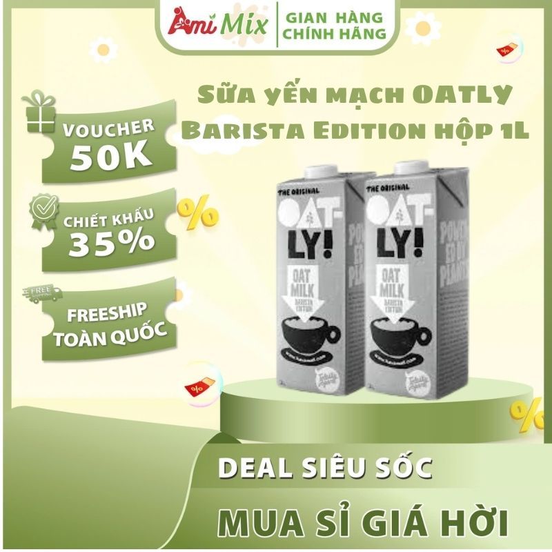 Sữa Yến Mạch OATLY Barista Edition Nguyên Vị - Hộp 1L | Thơm Ngon Tự Nhiên